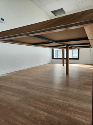 Table en mosaïque et chêne massif